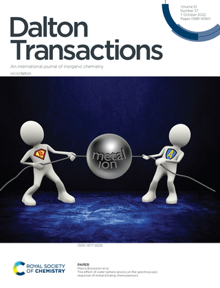 Cover for Dalton Transactions, a 3D version of the tug-of-war between anion and ligand for the metal